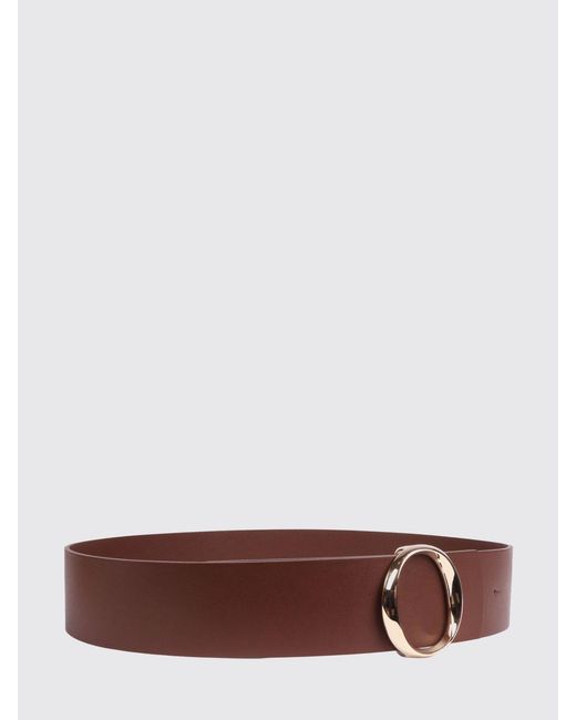 Orciani Brown High-Waist Calfskin Leather Belt With Monogram Buckle