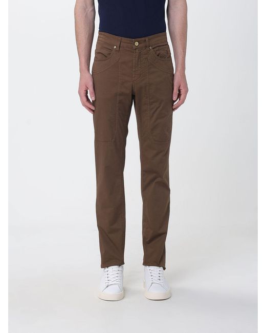 Jeckerson Brown John Slim Fit Stretch Cotton Pants for men
