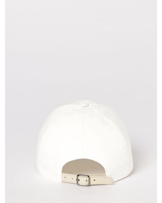 Brunello Cucinelli Natural Cotton Hat With Logo Patch