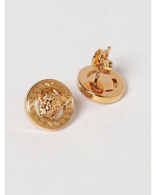 Versace White Medusa Stud Earrings for men