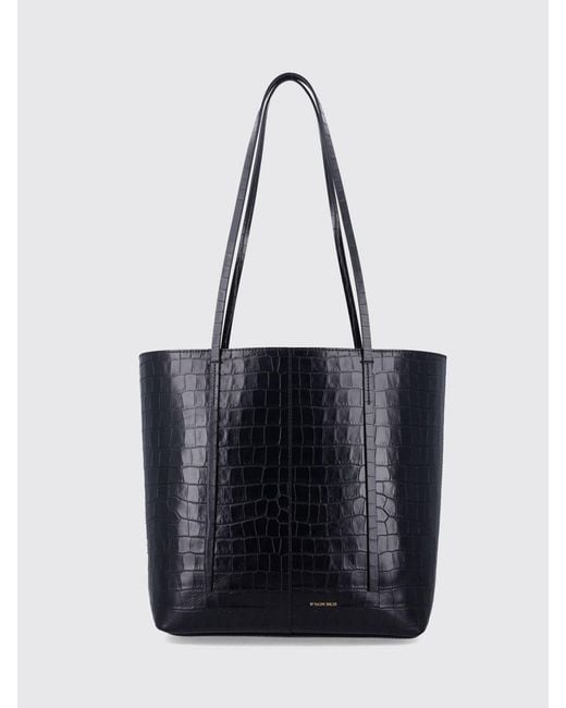 By Malene Birger Black Croc-Effect Calf Leather Shoulder Bag