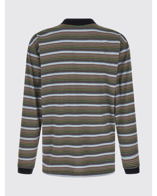 Marni Gray Striped Long-Sleeved Cotton T-Shirt for men