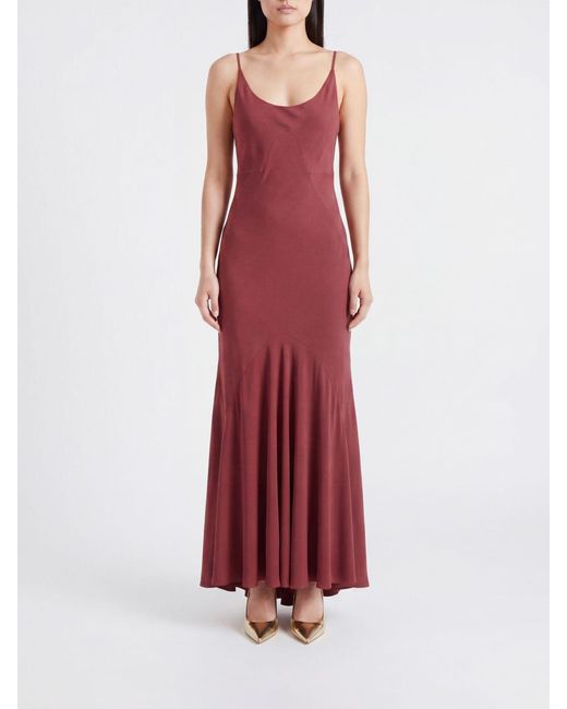 Erika Cavallini Semi Couture Red Silk Blend Long Dress