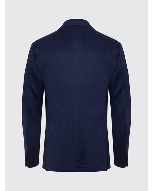 Lardini Blue Double-Breasted Cotton Jacket for men