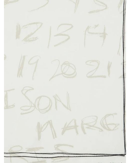 Maison Margiela Gray Printed Silk Scarf