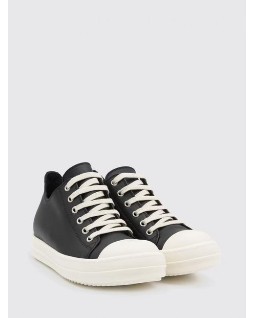 Rick Owens Black Leather Sneakers