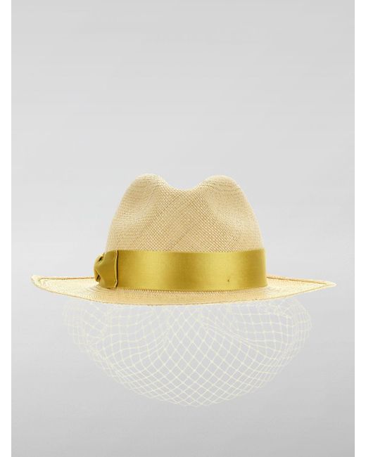 Cappello in rafia di Borsalino in Yellow