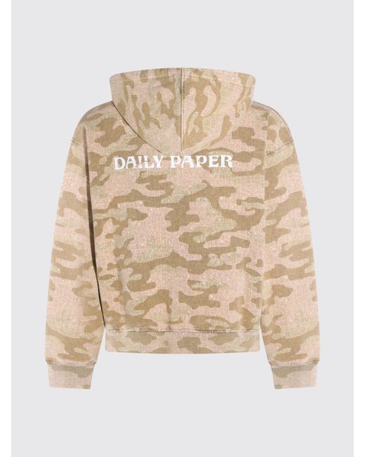 Daily Paper Natural Camouflage Cotton Zip-Up Hoodie With Dropped Shoulders for men