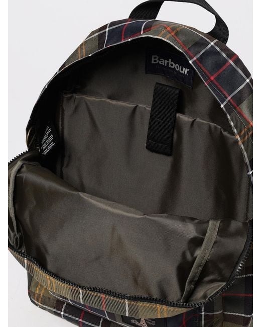 Barbour Black Torridon Tartan Print Nylon Backpack for men