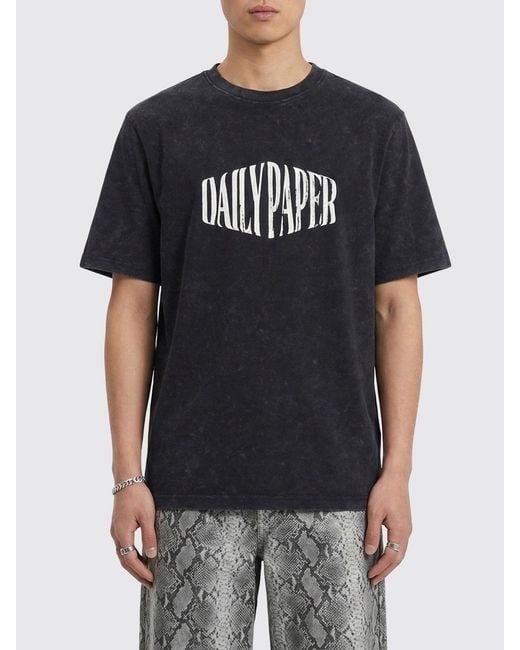 Daily Paper Black Cotton Crew Neck Pullover With Logo for men