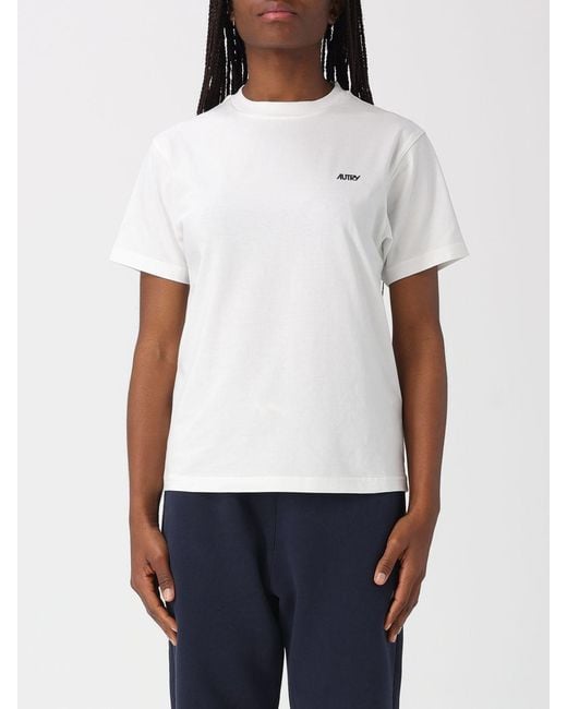 Autry White Basic Cotton T-Shirt With Logo