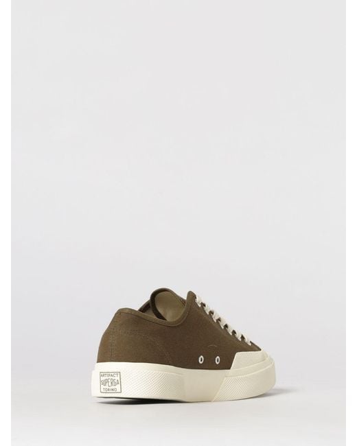 Superga Green 2432 Works Cotton Sneakers With Rubber Toe Cap And Sole for men