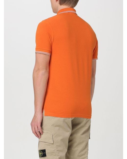 Stone Island Orange Polo Shirt for men