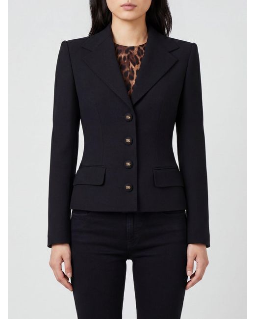 Dolce & Gabbana Blue Dolce &Amp Gabbana Single Breasted Stretch Wool Blazer