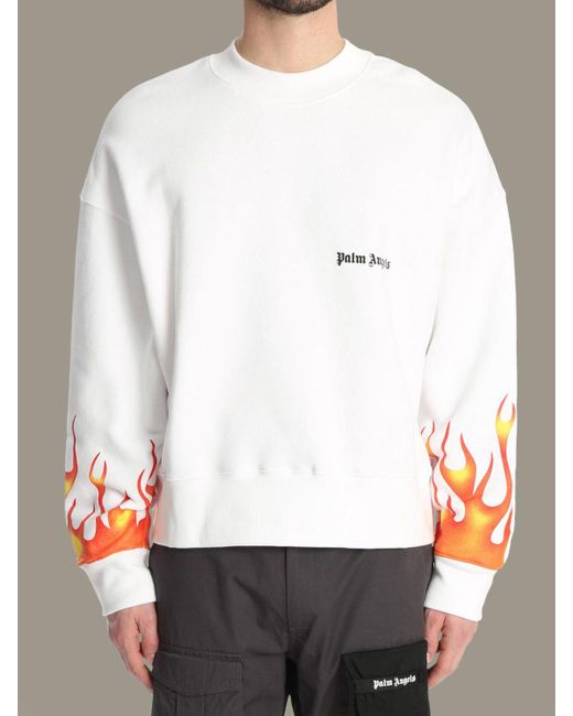 Palm Angels White Sweater for men