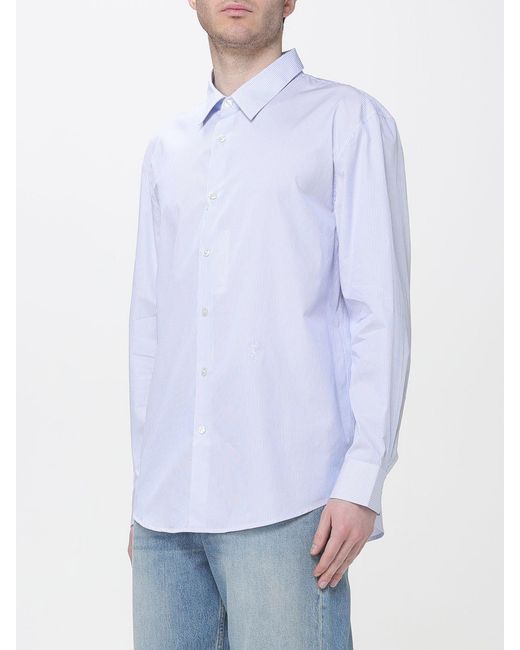 Saint Laurent Blue Cotton Poplin Shirt for men