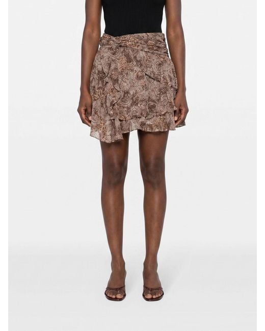 Isabel Marant Natural Camia Printed Cotton Skirt