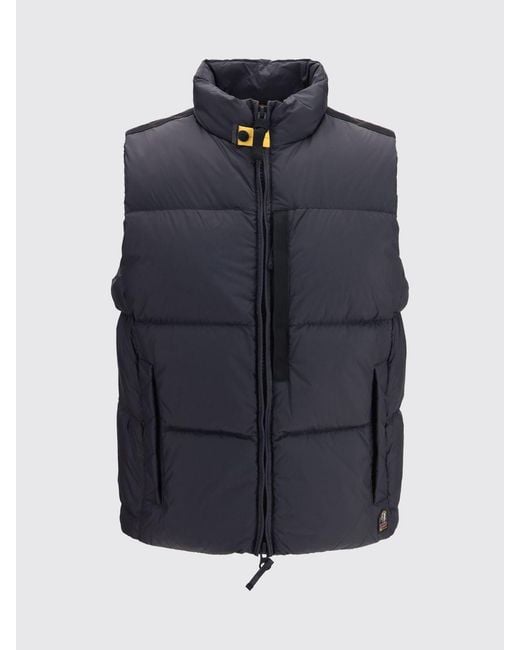 Parajumpers Blue Padded Quilted Nylon Waistcoat With High Neck And Zip Closure for men