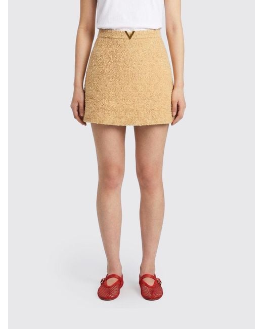 Valentino White Vlogo Virgin Wool Mini Skirt