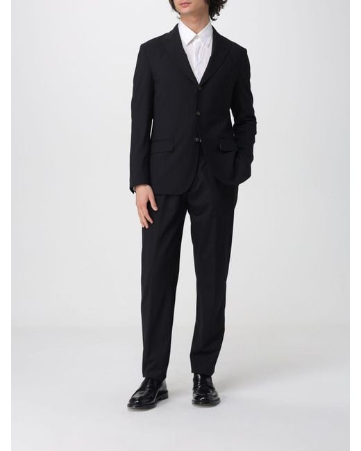 Eleventy Black Single-Breasted Stretch Wool Suit for men