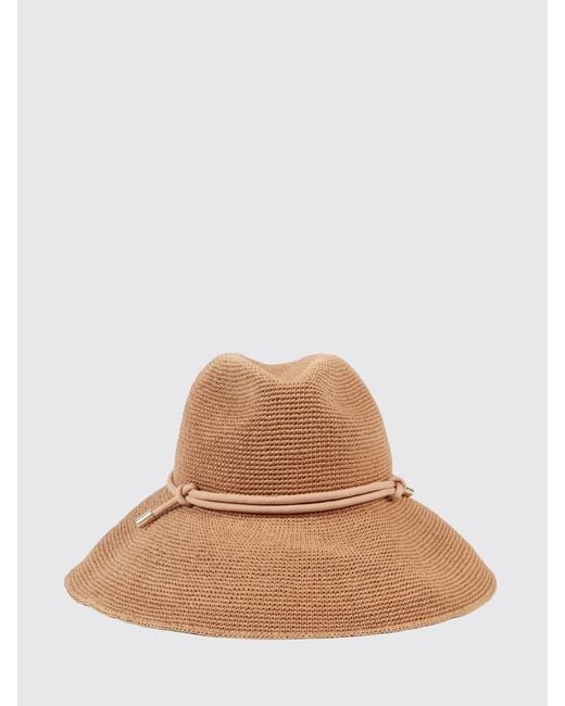 Emporio Armani Brown Woven Paper Hat