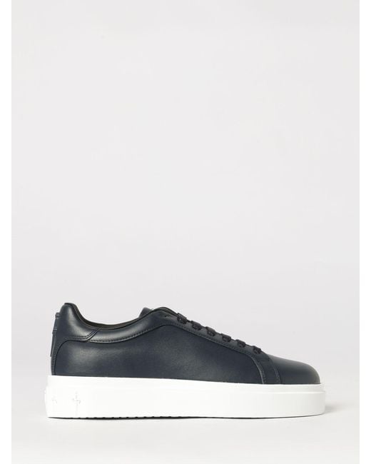 Cesare Paciotti Blue Leather Sneakers for men