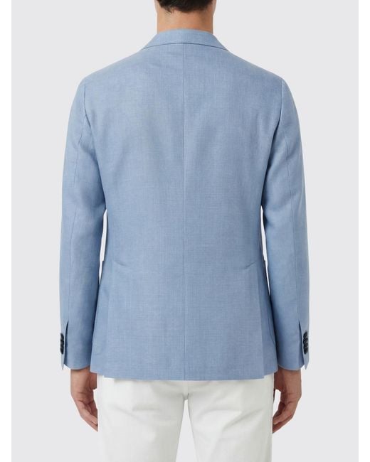 Tagliatore Blue Single Breasted Virgin Wool Blend Blazer for men