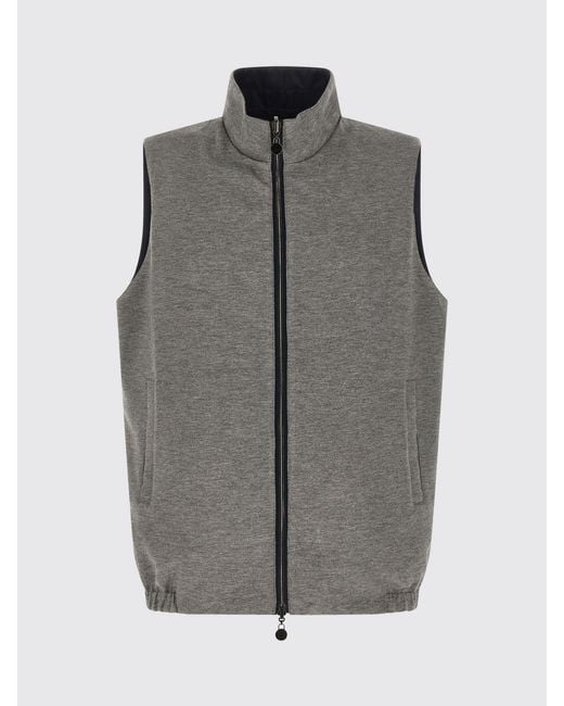Kiton Blue Reversible Nylon Vest for men