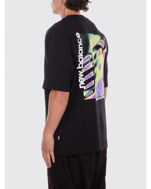New Balance Black Printed Cotton T-Shirt for men