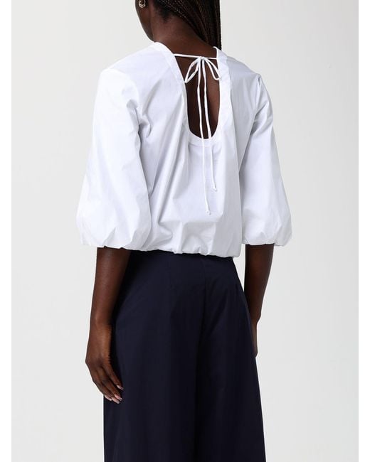 Liviana Conti White Cotton Blend Top