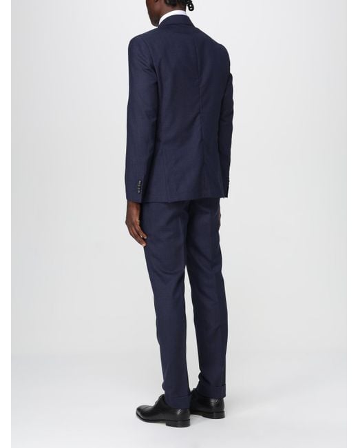 Boss Blue Virgin Wool Double-Breasted Dress for men