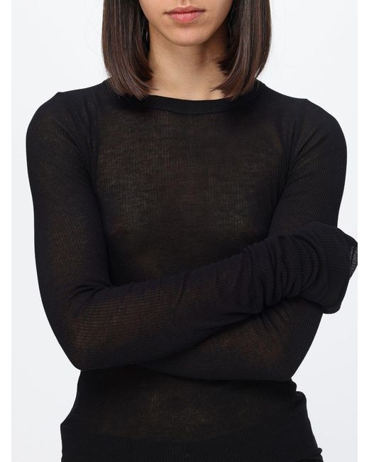 Rick Owens Black Slim Fit Long-Sleeved Top
