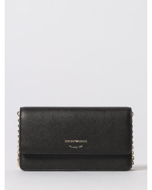 Emporio Armani Gray Mini Tumbled Leather Shoulder Bag