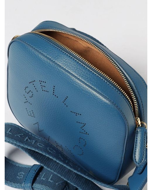 Stella McCartney Blue Grained Faux Leather Camera Bag