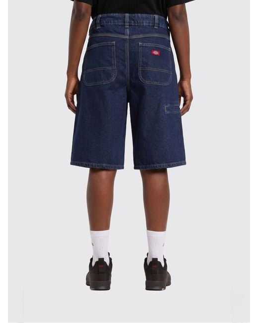 Dickies Blue High-Waisted Knee-Length Denim Shorts