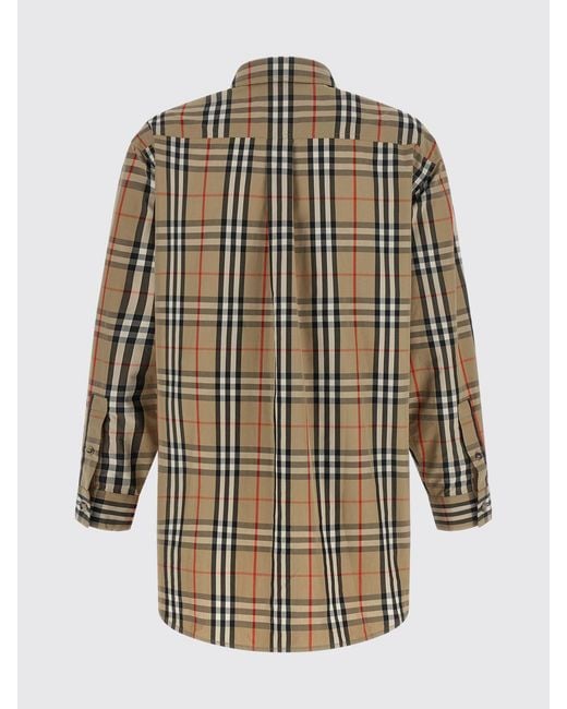 Burberry Gray Vintage Check Cotton Shirt With Concealed Buttoning