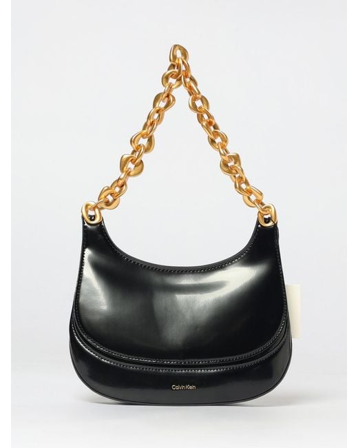 Calvin Klein Black Brushed Synthetic Leather Bag