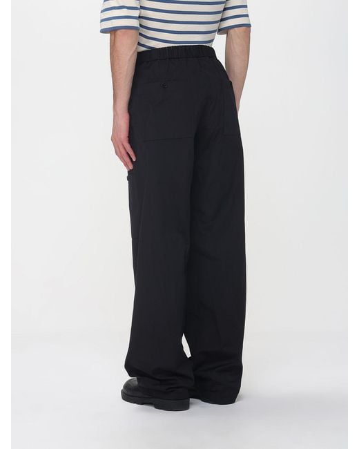 Jil Sander Black Cotton Cargo Trousers for men