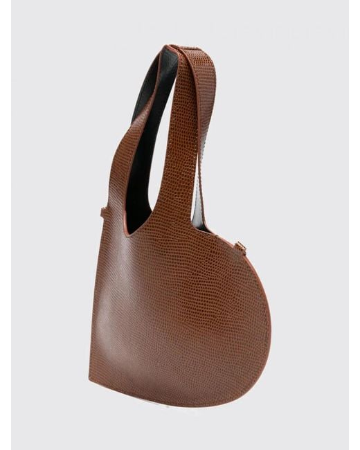 Coperni Brown Heart Lizard Print Leather Bag