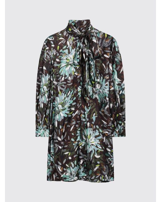 Gucci Green Printed Silk Twill Chemisier Dress
