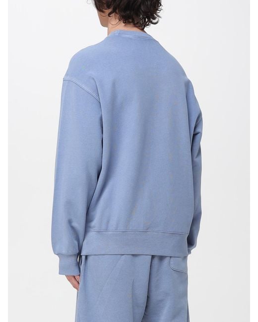Carhartt Blue Cotton Crewneck Sweatshirt With Logo for men