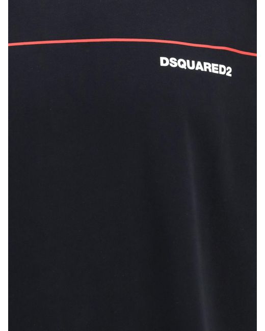 DSquared² Black Contrast Logo Cotton T-Shirt for men