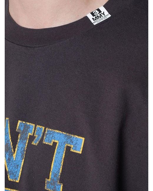 Maison Mihara Yasuhiro Blue Cotton T-Shirt With Logo for men