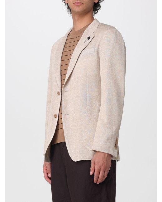 Lardini Natural Single-Breasted Blazer for men