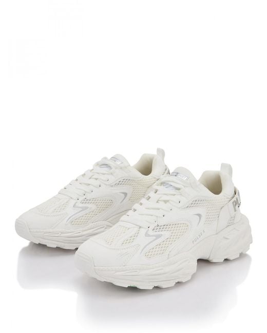 Philipp Plein White Pulse X Mesh And Leather Sneakers for men