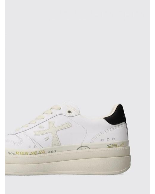 Premiata White Micol Suede Sneakers