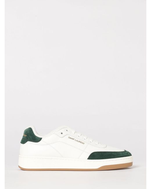 Saint Laurent White Sl/61 Leather And Mesh Sneakers for men