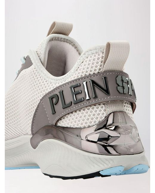 Philipp Plein White Crochet Knit Sneakers for men