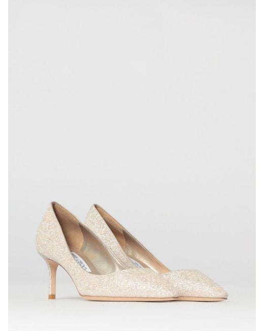 Jimmy Choo Natural Romy Glitter Pumps