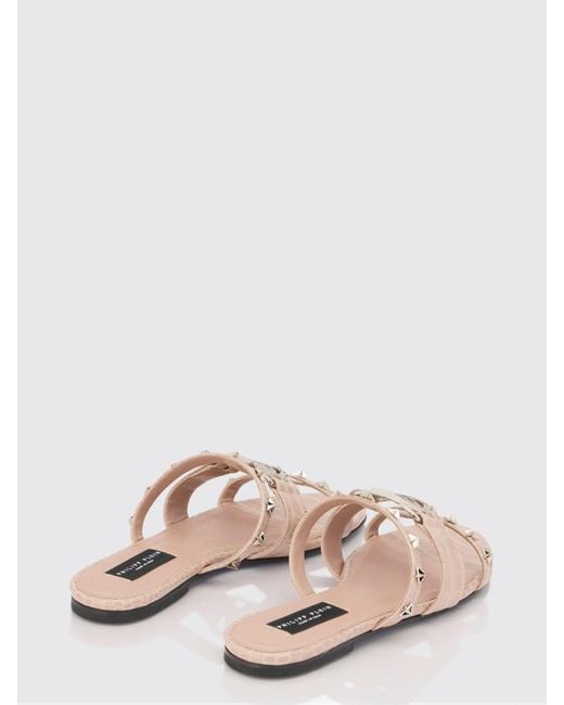 Philipp Plein White Flat Sandal